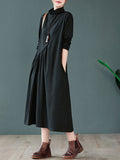 Momentlover Original Solid High-Neck Knitting Dress