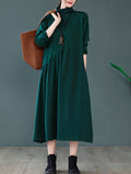 Momentlover Original Solid High-Neck Knitting Dress