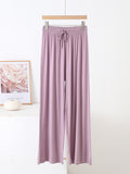 Momentlover Solid Color Loose Modal Wide-Leg Casual Pants