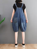 Momentlover Artistic Retro Loose Sleeveless Split-Joint Overalls