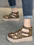 Momentlover Casual Hollow Gladiator Shoes Platform Sandals