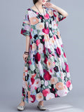 Momentlover Original Floral Round-Neck Dresses