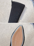 Momentlover Solid Color Hollow Breathable Flat Shoes