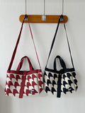 Momentlover Woven Split-Joint Contrast Color Handbags Bags