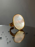 Momentlover Geometric Mother-Of-Pearl Adjustable Rings Accessories