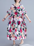 Momentlover Original Floral Round-Neck Dresses