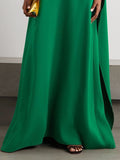 Momentlover Loose Asymmetric Solid Color Maxi Dresses