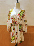 Momentlover Original Loose Floral Printed Tied Buttoned Mini Shirt Dress