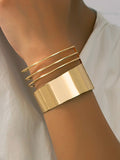 Momentlover Solid Color Hollow Geometric Bracelet Accessories