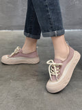 Momentlover Lace-Up Contrast Color Platform Shoes Casual Shoes