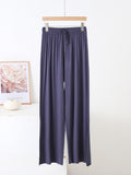 Momentlover Solid Color Loose Modal Wide-Leg Casual Pants