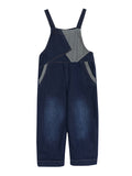 Momentlover Casual Denim Contrast Color Split-Joint Overalls