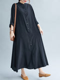 Momentlover Original Solid Round-Neck Shirts Dress