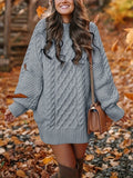 Momentlover Cable Knit Sweater Dress GE4216