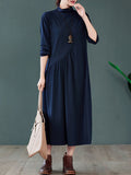 Momentlover Original Solid High-Neck Knitting Dress