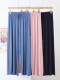 Momentlover Solid Color Loose Modal Wide-Leg Casual Pants