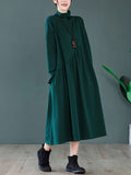 Momentlover Original Solid High-Neck Knitting Dress