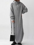 Momentlover Simple Loose 2 Colors Long Dress